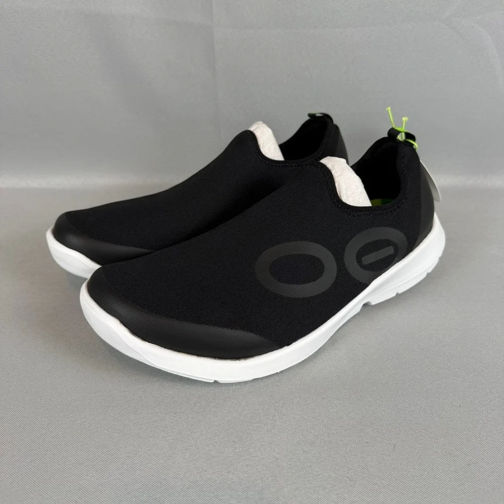 Oofos OOmg Sport Recovery Sneakers Mens 13 Black White Slip-On Light New NIB
